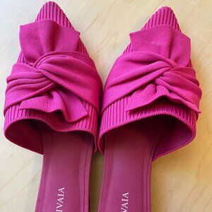 Pink Loafers with Twisted Knot Design
